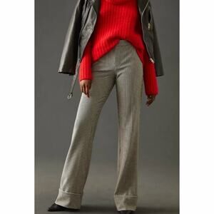 Anthropologie Maeve Low Slung Flared Trousers Houndstooth Pants Womens Size 4